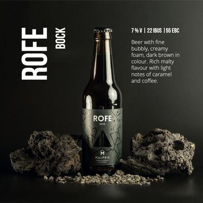 Rofe Bock — Malpeis Craft Beer | Brunchi.shop Rofe Bock — 7 % V | 22 ibus | 55 EBC — Malpeis craft beer brygget på Lanzarote. Tilgjengelig hos Brunchi.shop Playa Blanca fra €4.50