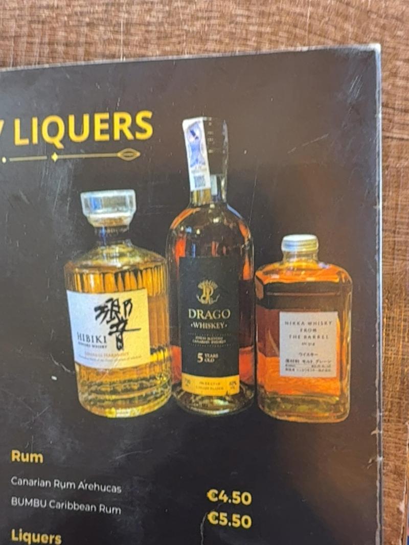 Whisky flight — available at Brunchi.shop, Marina Rubicon, Playa Blanca, Lanzarote