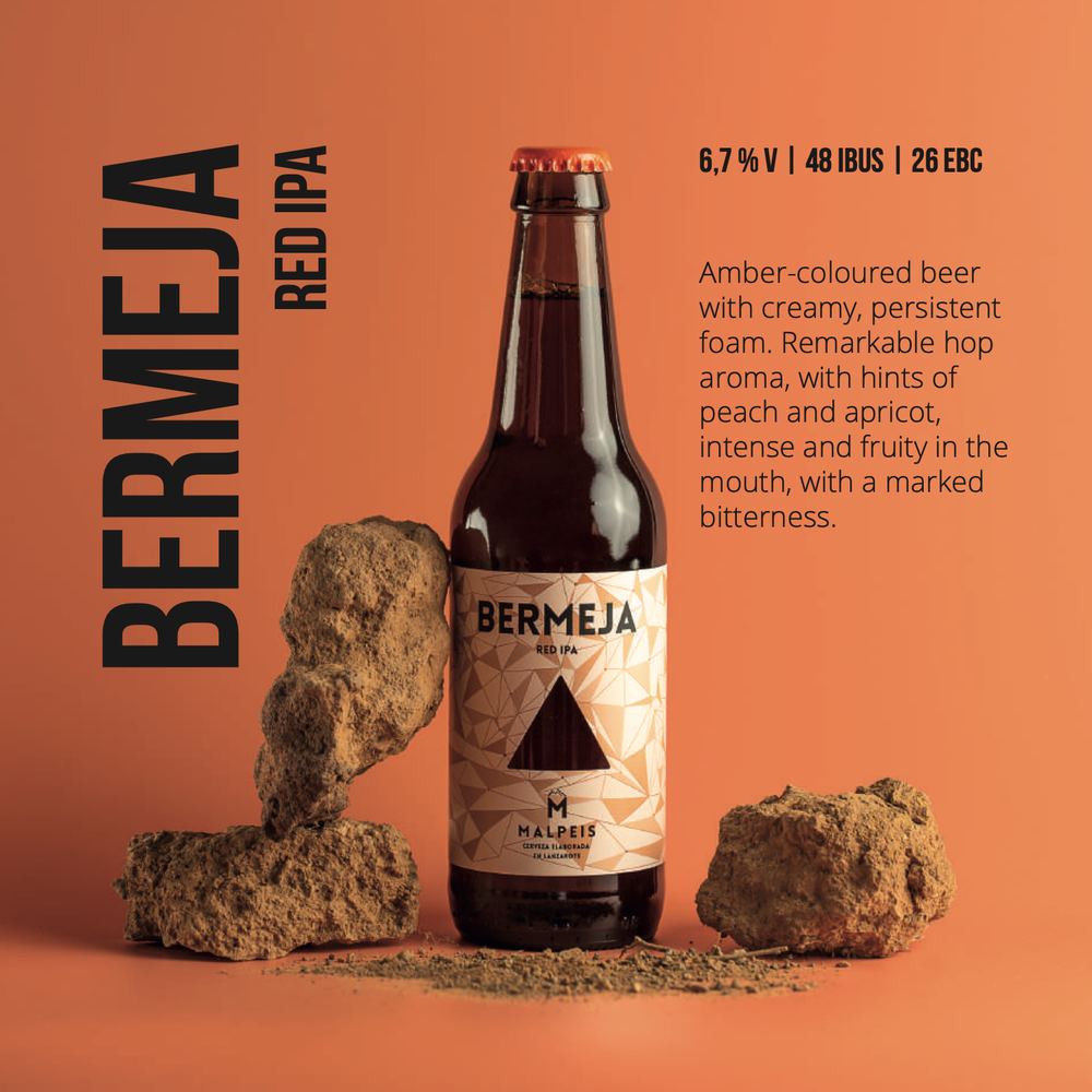 Malpeis Bermeja Red IPA 6.7% Lanzarote craft beer at Brunchi.shop Playa Blanca